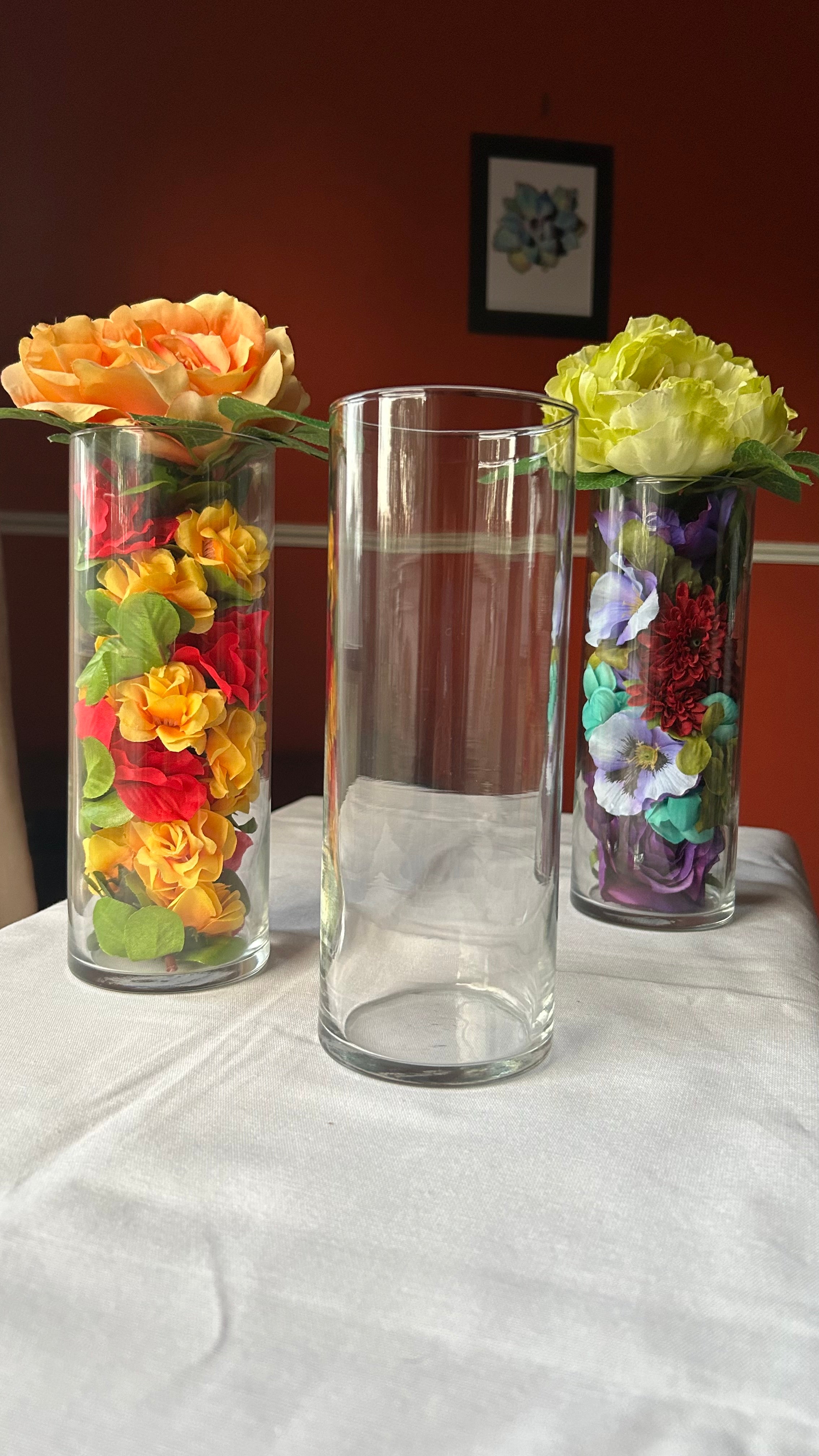 9" Glass Cylinder Vase